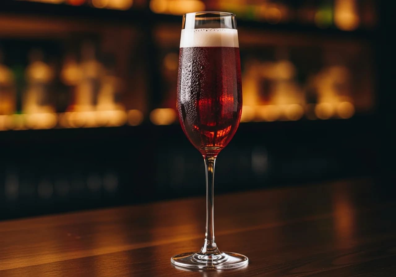 Black Velvet - Likör cocktail recept