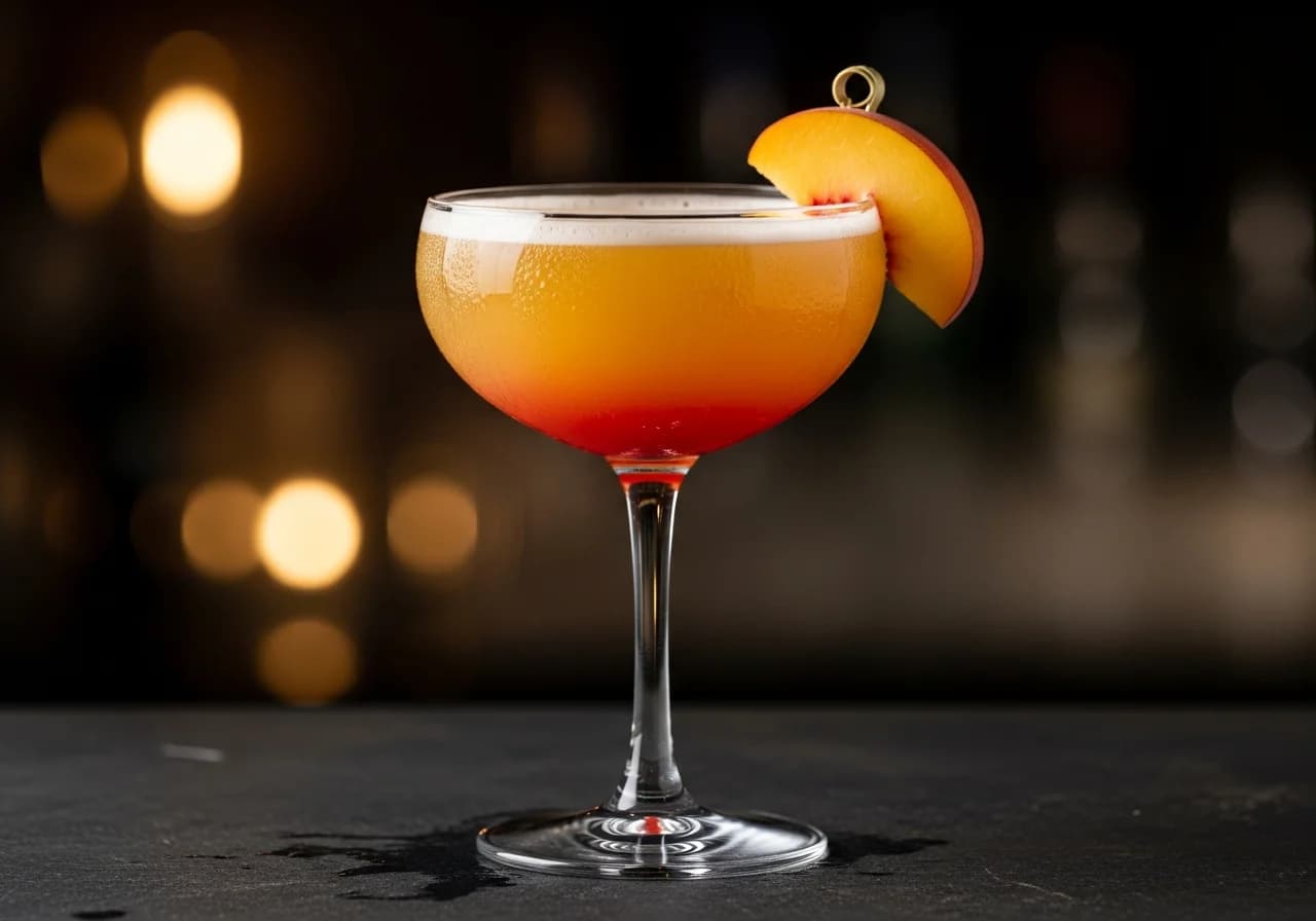 Bourbon Peach Sour - Whisky cocktail recept