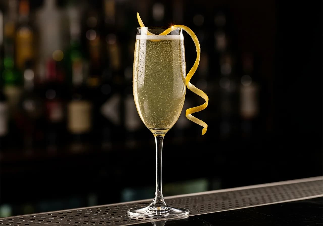 Glitter 75 - Likör cocktail recept