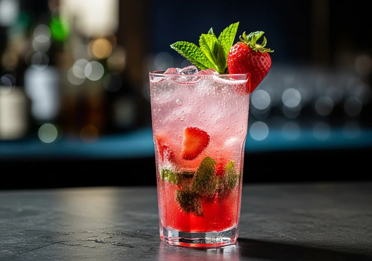 Jordgubbsmojito - Rom cocktail recept