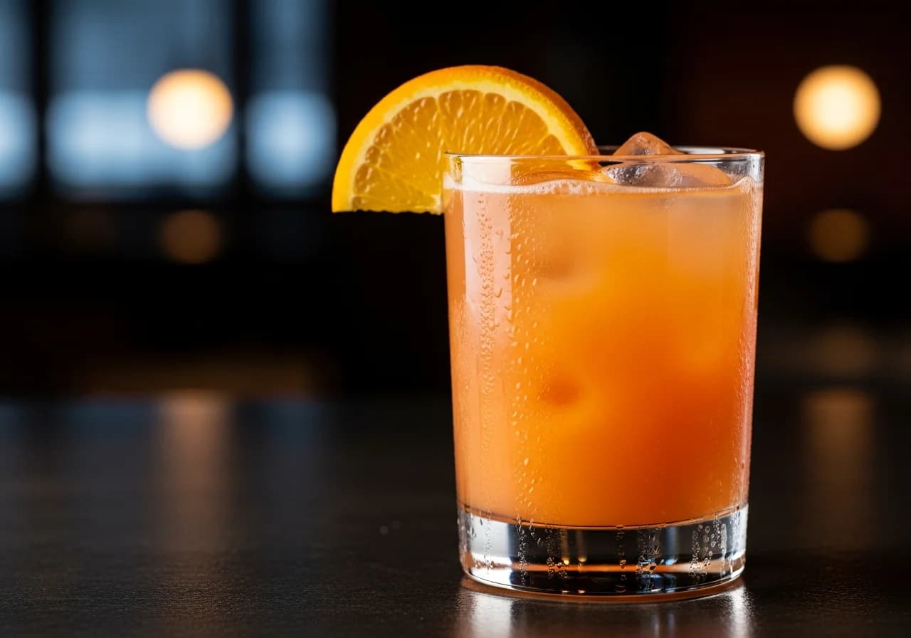 Peach & Orange - Likör cocktail recept