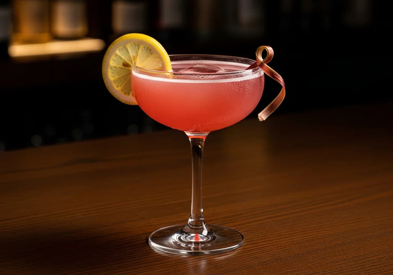 Pink Rhubarb GT - Gin cocktail recept