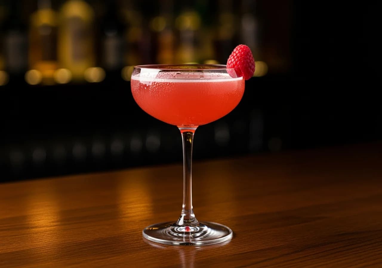 Raspberry Bellini - Vin & Bubbel cocktail recept