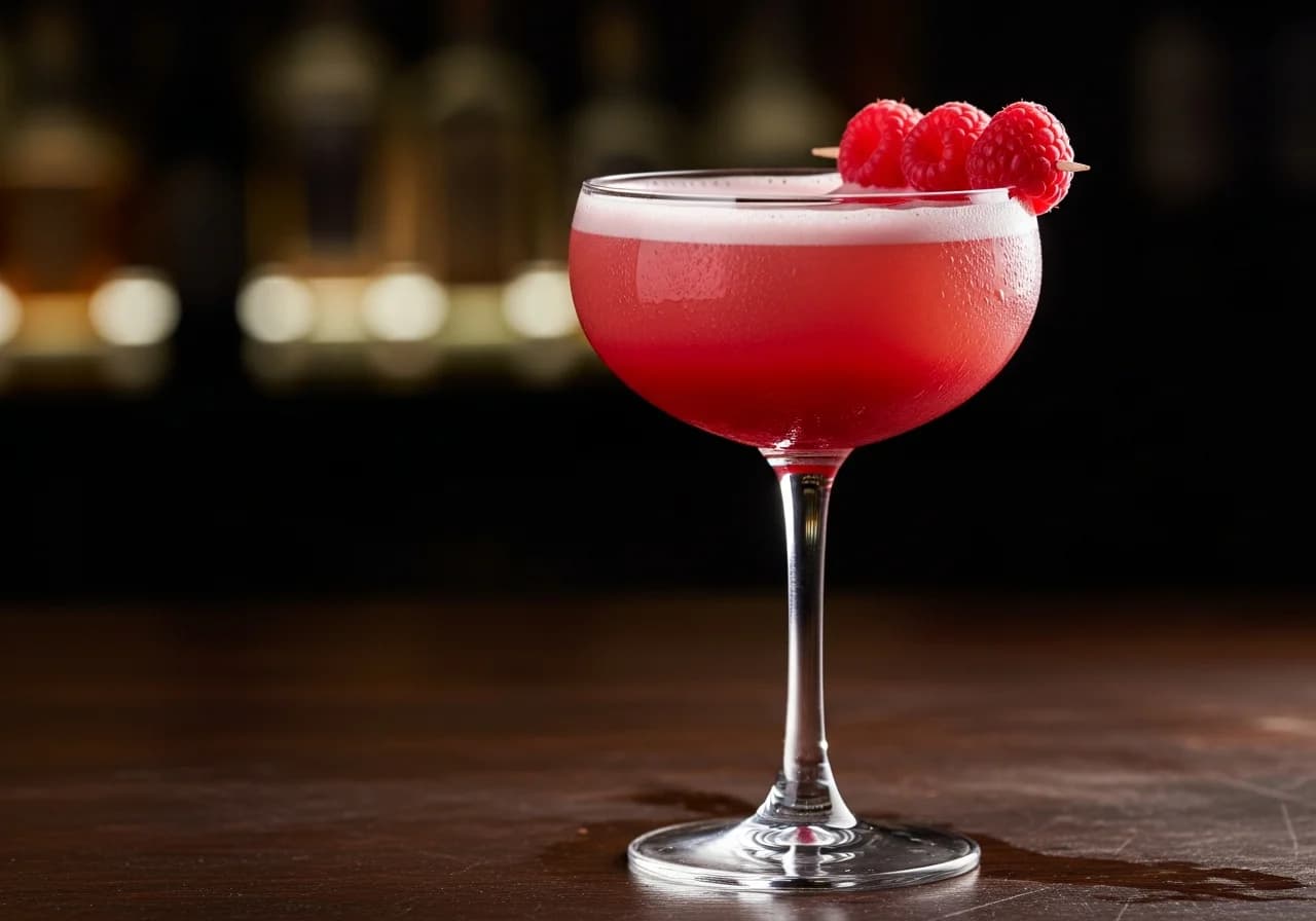 Raspberry Sour - Likör cocktail recept
