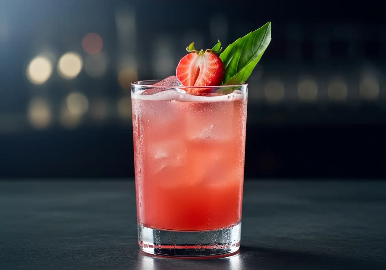 Strawberry Basil Smash - Vodka cocktail recept