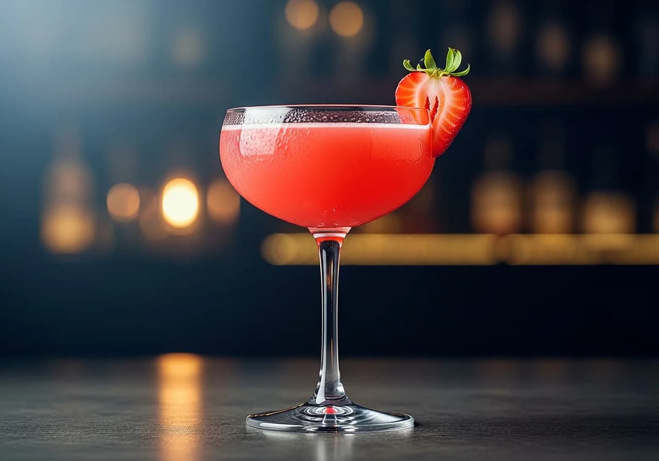 Strawberry Sour - Likör cocktail recept