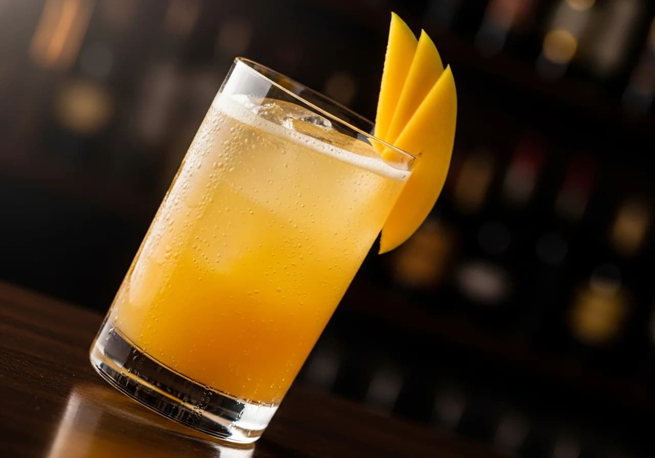 Mango Sparkle - Likör cocktail recept