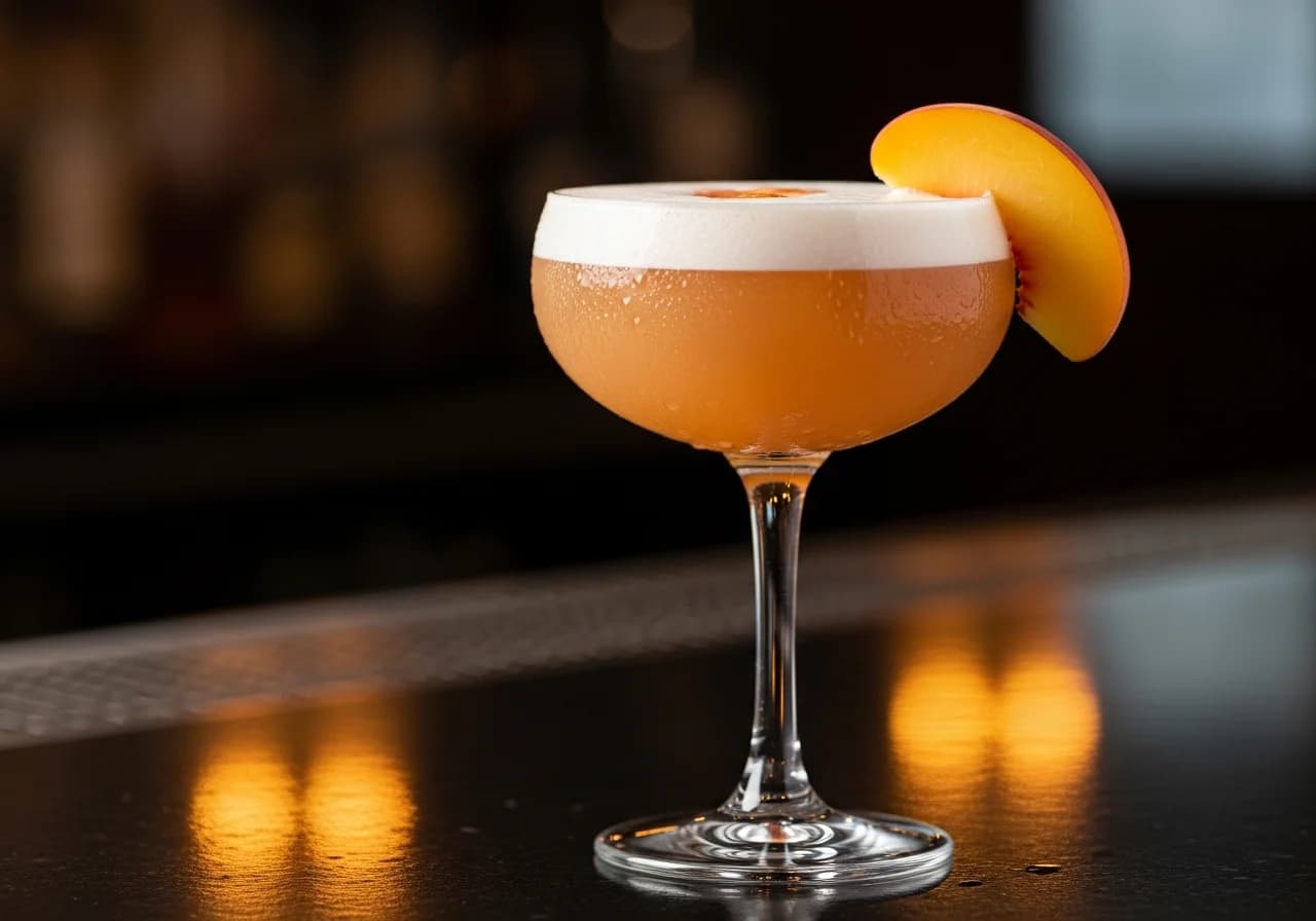 Peach Sour - Likör cocktail recept
