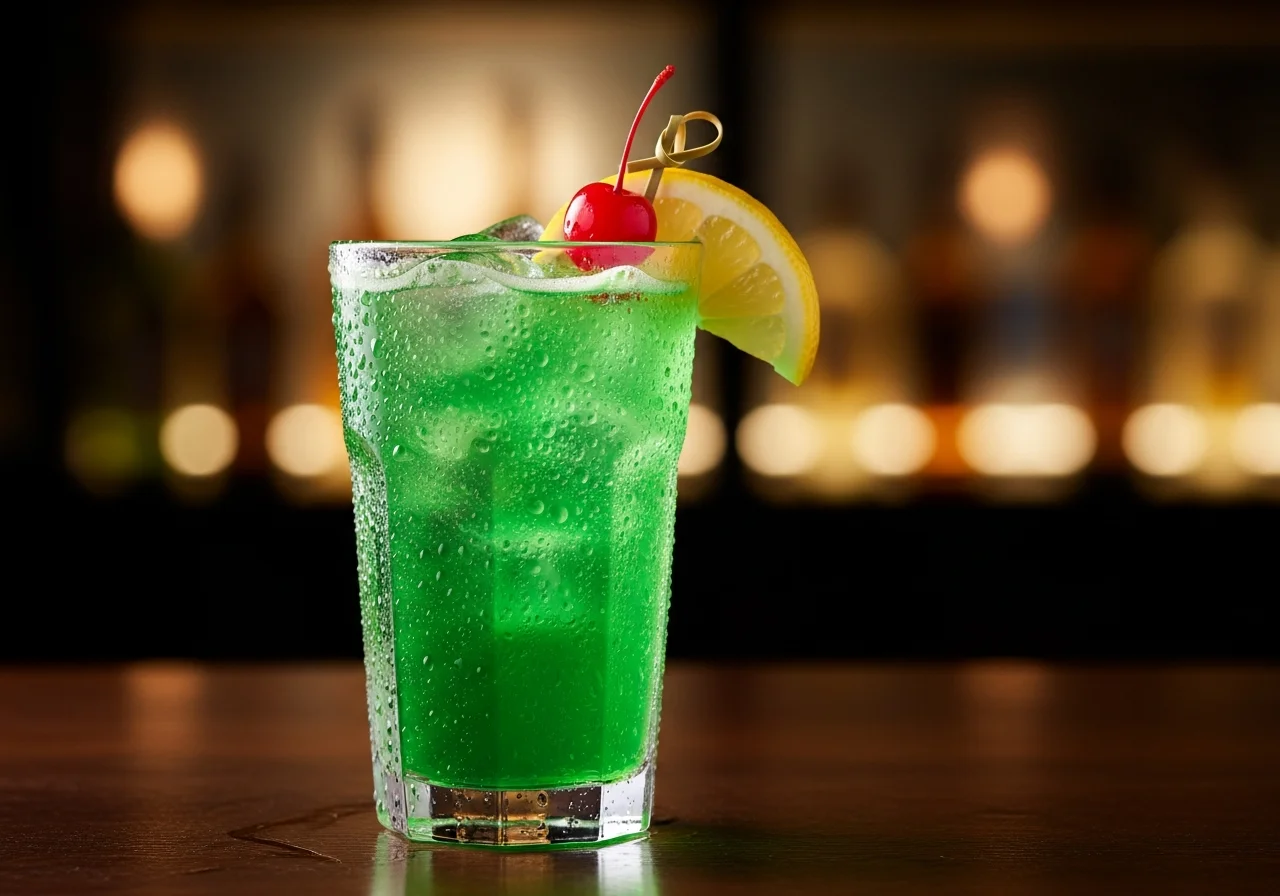 Midori Lemonade - klassiskt likör & övriga drinkar med melonlikör, citronjuice, 7 up
